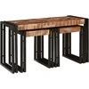 Suklijuotas stalas 3 pcs Kietas atgautas medis ir metalas