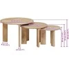 Sudediami kavos stalai 3 pcs Juoda Kietas mango medis