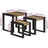 Suklijuotas stalas 3 pcs Kietas atgautas medis ir metalas