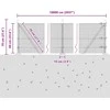 Suvirinta vielos tvora su betono baze 100 x 0,6 m Žalia