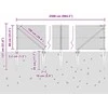 Suvirintas vielinis tvoras su smailiais galais 25 x 0,8 m Pilka