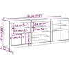 LED Bufetas Senas medis 181,5 x 37 x 67 cm Apdirbta mediena