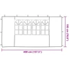 Šventinės palapinės šoninė siena 2 pcs 400 x 195 cm Antracito