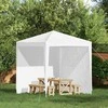 Šventinės palapinės šoninė siena 2 pcs Balta 200 x 195 cm