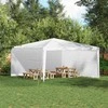 Šventinės palapinės šoninė siena 2 pcs Balta 400 x 195 cm