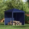 Šventinės palapinės šoninė siena 2 pcs Mėlyna 200 x 195 cm
