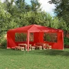 Šventinės palapinės šoninė siena 2 vnt. 400 x 195 cm Raudona