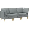 Modulinė sofa su laikymo vieta 3 pcs Šviesiai pilka Audinys