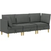 Modulinė sofa su laikymo vieta 3 pcs Tamsiai pilka Audinys