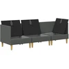 Modulinė sofa su laikymo vieta 3 pcs Tamsiai pilka Audinys