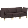 Modulinė sofa su laikymo vieta 3 pcs Tamsiai rudas Audinys