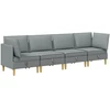 Modulinė sofa su laikymo vieta 4 pcs Šviesiai pilka Audinys