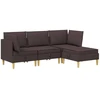 Modulinė sofa su laikymo vieta 4 pcs Tamsiai rudas Audinys