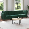Svetainės baldų komplektas 4 pcs Tamsiai žalia Aksomas