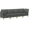 Modulinė sofa su laikymo vieta 4 pcs Tamsiai pilka Audinys