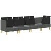 Modulinė sofa su laikymo vieta 4 pcs Tamsiai pilka Audinys