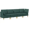 Modulinė sofa su laikymo vieta 4 pcs Tamsiai žalia Audinys
