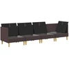 Modulinė sofa su laikymo vieta 4 pcs Tamsiai rudas Audinys