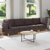 Modulinė sofa su laikymo vieta 4 pcs Tamsiai rudas Audinys