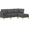 Modulinė sofa su laikymo vieta 4 pcs Tamsiai pilka Audinys