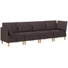 Modulinė sofa su laikymo vieta 4 pcs Tamsiai rudas Audinys