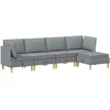 Modulinė sofa su laikymo vieta 5 pcs Šviesiai pilka Audinys