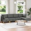 Modulinė sofa su laikymo vieta 5 pcs Tamsiai pilka Audinys