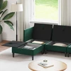 Svetainės baldų komplektas 5 pcs Tamsiai žalia Aksomas