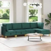 Modulinė sofa su laikymo vieta 5 pcs Tamsiai žalia Audinys