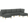 Modulinė sofa su laikymo vieta 6 pcs Tamsiai pilka Audinys