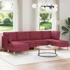 Modulinė sofa su laikymo vieta 6 pcs Vyno raudona Audinys