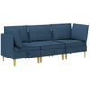 Modulinė sofa su laikymo vieta 3 pcs Mėlyna Audinys