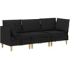 Modulinė sofa su laikymo vieta 3 pcs Juoda Audinys