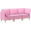 Modulinė sofa su laikymo vieta 3 pcs Rožinė Audinys