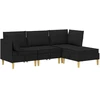Modulinė sofa su laikymo vieta 4 pcs Juoda Audinys