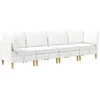 Modulinė sofa su laikymo vieta 4 vnt. Balta Audinys
