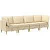 Modulinė sofa su laikymo vieta 4 pcs Kreminė Audinys