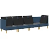 Modulinė sofa su laikymo vieta 4 pcs Mėlyna Audinys
