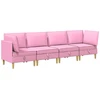 Modulinė sofa su laikymo vieta 4 pcs Rožinė Audinys