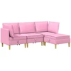Modulinė sofa su laikymo vieta 4 pcs Rožinė Audinys