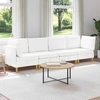 Modulinė sofa su laikymo vieta 4 pcs Balta Audinys