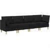 Modulinė sofa su laikymo vieta 4 pcs Juoda Audinys
