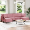 Svetainės baldų komplektas su pagalve 6 pcs Rožinė Aksomas