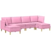 Modulinė sofa su laikymo vieta 6 pcs Rožinė Audinys