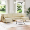 Modulinė sofa su laikymo vieta 6 pcs Kreminė Audinys
