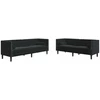 Svetainės sofa 2 vnt. Juoda Aksomas