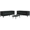 Svetainės sofa 2 vnt. Juoda Aksomas