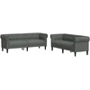 Svetainės sofa 2 vnt. Tamsiai pilka audinys