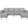 Svetainės sofa 3 pcs Debesų pilka 250 x 188 x 76 cm Poliesteris