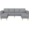 Svetainės sofa 3 pcs Šviesiai pilka Poliesteris